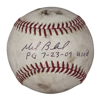 2009 Mark Buehrle Game Used, Signed/Inscribed OML Selig Baseball from Perfect Game on 07/23/2009 (PSA/DNA)